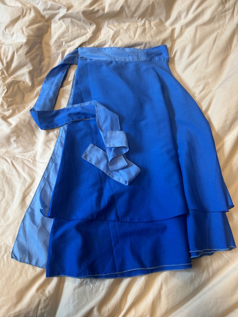 Iris Impressions Royal Blue ombré Wrap Skirt with Self-Tie Waist